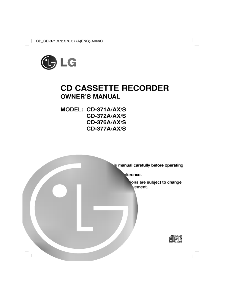 LG CD-372A Owner's manual LG CD-372A Owner's manual