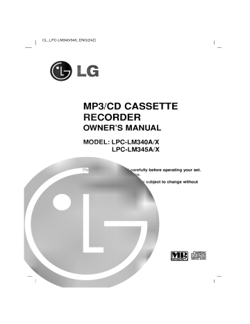 LG LPC-LM340A Owner's manual LG LPC-LM340A Owner's manual