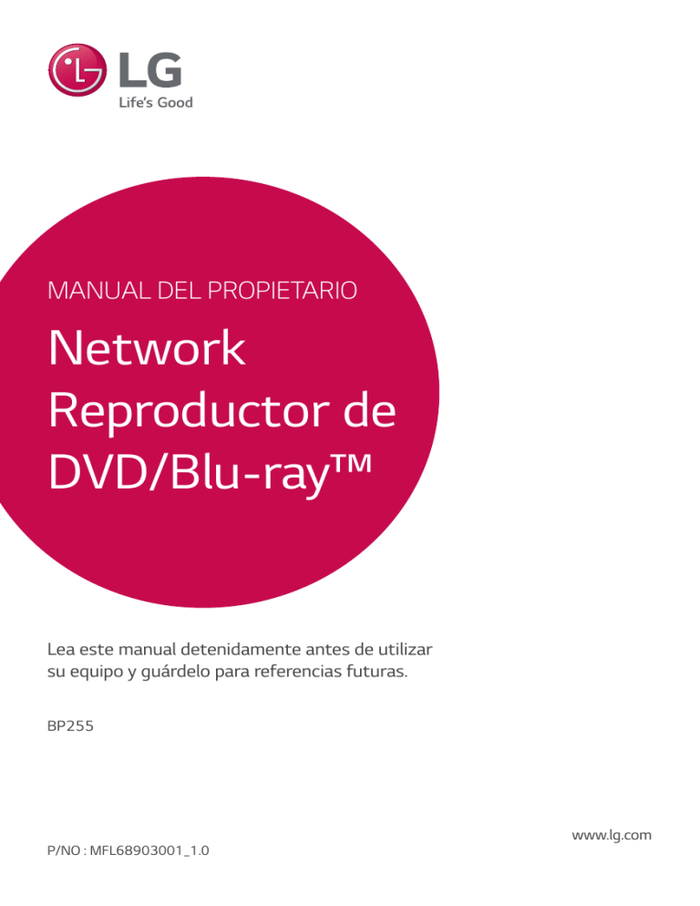 LG BP255 Owner's manual LG BP255 Owner's manual