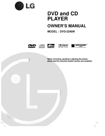 LG DVD-2240N Owner's manual LG DVD-2240N Owner's manual