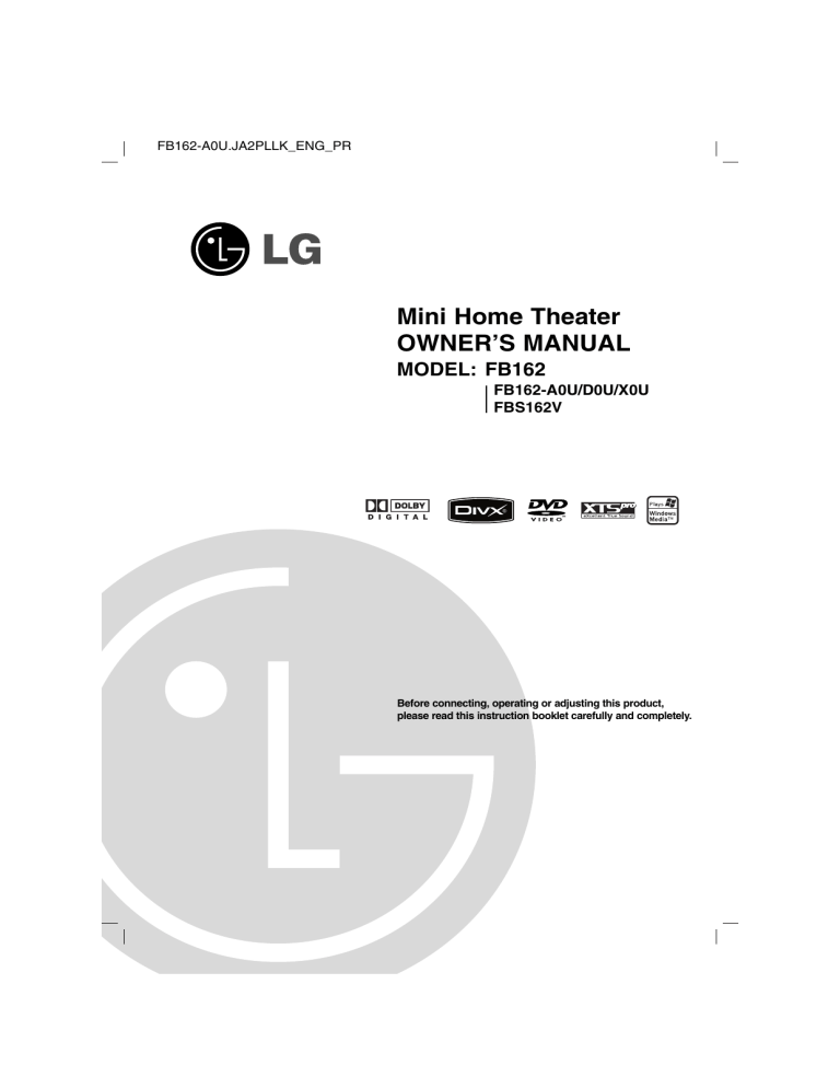 LG FB162 User manual LG FB162 User manual