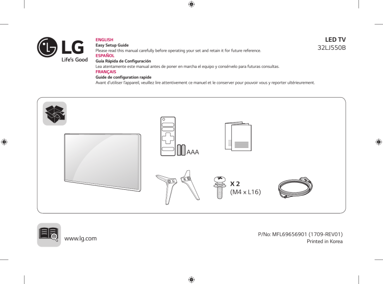 LG 32LJ550B Owner's manual LG 32LJ550B Owner's manual