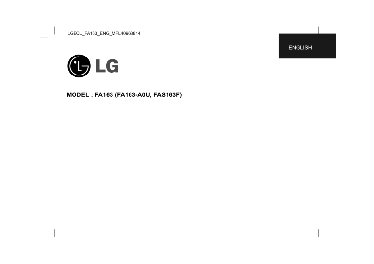 LG FA163 Owner's manual LG FA163 Owner's manual