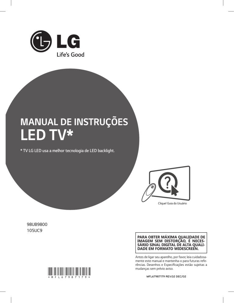 LG 98UB9800, 105UC9 Owner's manual LG 98UB9800, 105UC9 Owner's manual