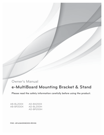 LG AD-BX200X Owner's manual LG AD-BX200X Owner's manual