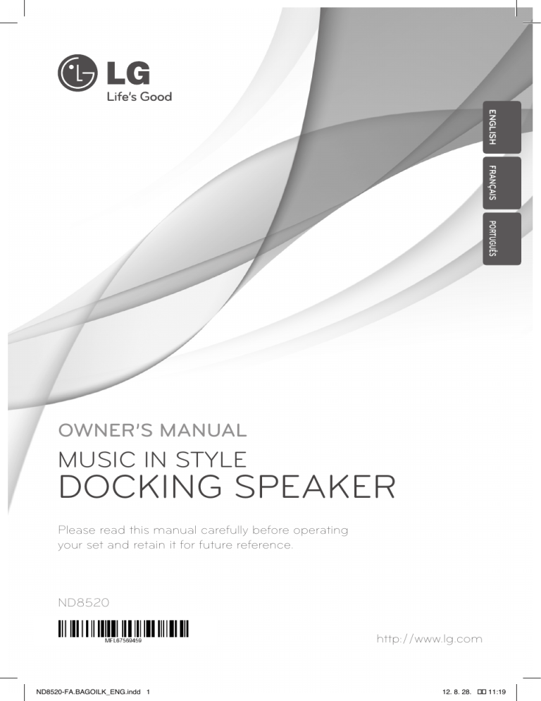 LG ND8520-FA, ND8520 Owner's manual LG ND8520-FA, ND8520 Owner's manual
