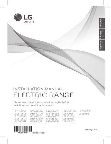 LG LRE6321ST Installation guide LG LRE6321ST Installation guide