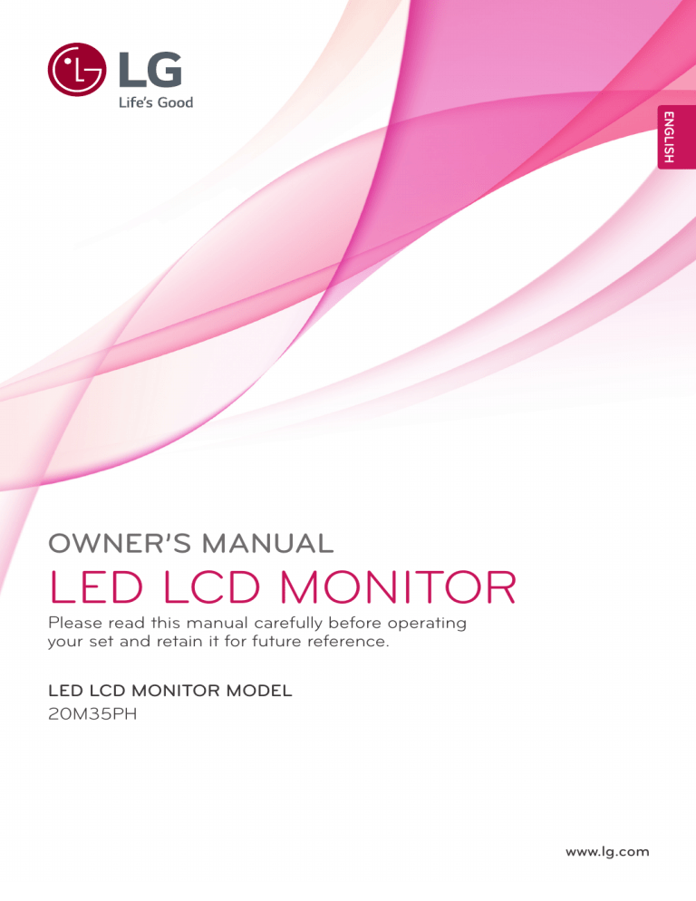 LG 20M35PH-B Owner's manual LG 20M35PH-B Owner's manual