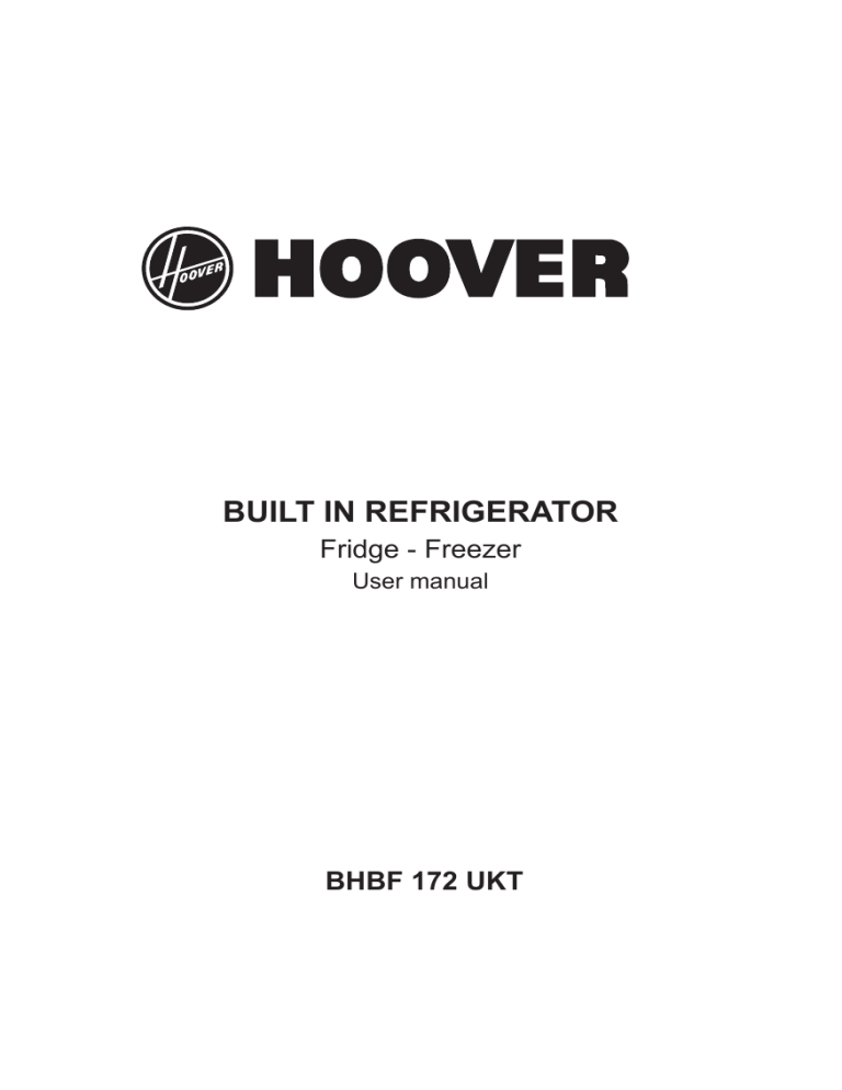 Hoover BHBF 172 UKT User manual Hoover BHBF 172 UKT User manual