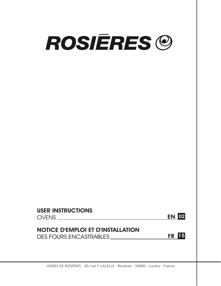 ROSIERES RFN275IN/E, RFS5282IN/E User manual ROSIERES RFN275IN/E, RFS5282IN/E User manual