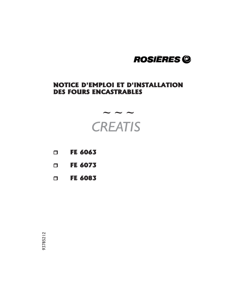 ROSIERES FO FE6073 PN User manual ROSIERES FO FE6073 PN User manual