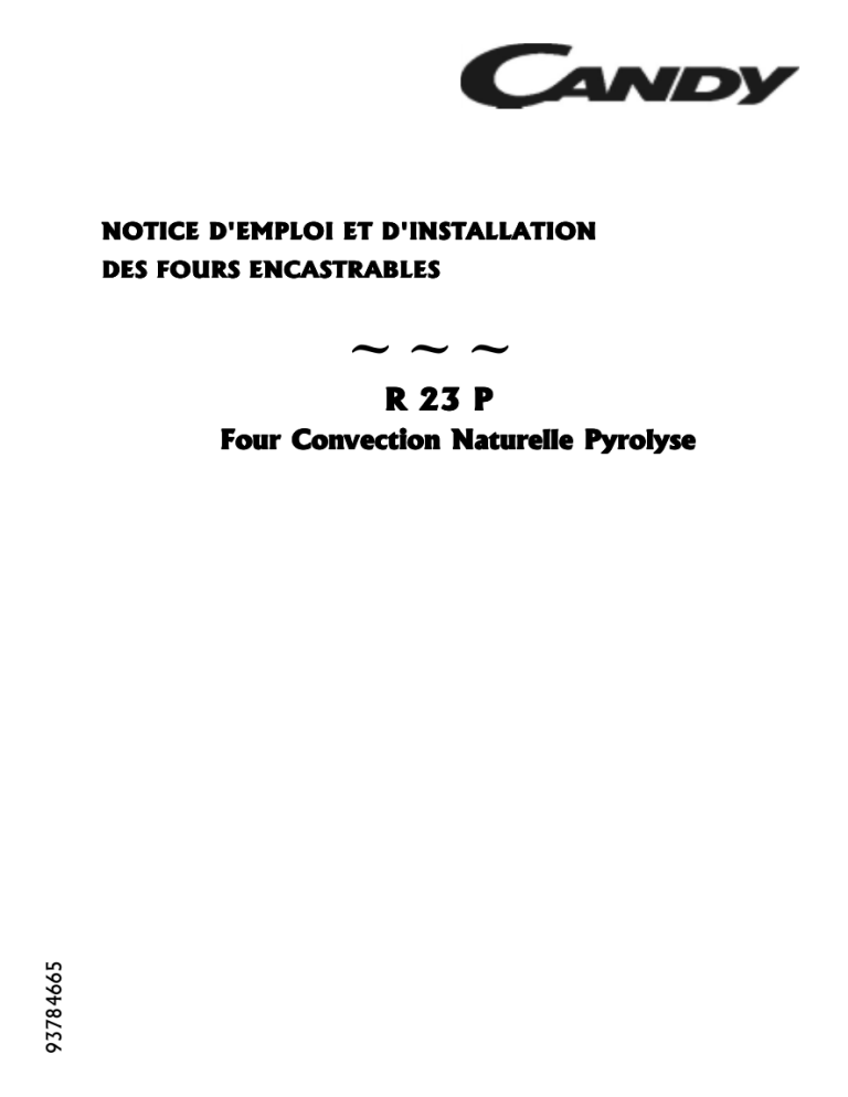 Candy FO R 23 PGH User manual Candy FO R 23 PGH User manual