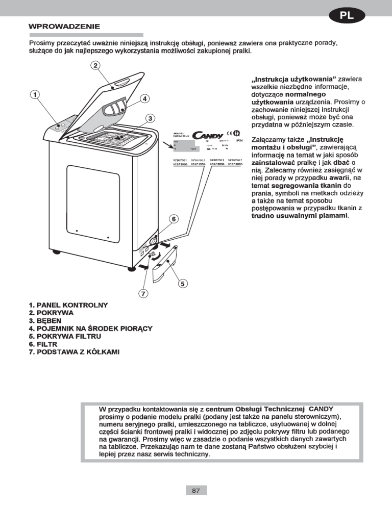 Candy LB CTD 105 User manual Candy LB CTD 105 User manual