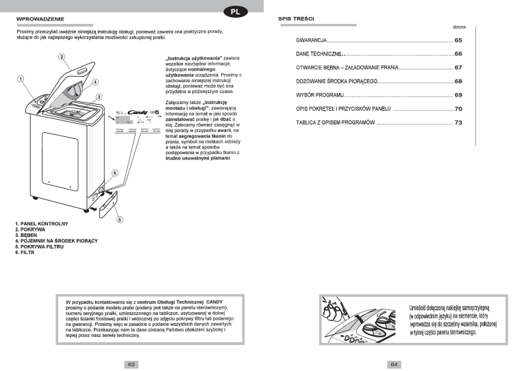 Candy LB CTS 100 T User manual Candy LB CTS 100 T User manual