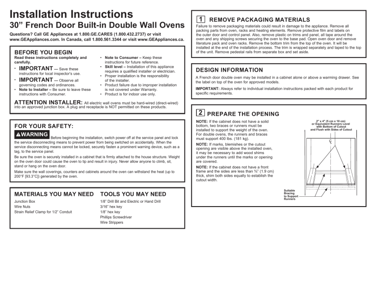 Cafe CTD90FP2MS1, CTD90FP4MW2, CTD90FP2NS1, CTD90FP3MD1, CT9570SLSS, ZET2FLSS Installation guide Cafe CTD90FP2MS1, CTD90FP4MW2, CTD90FP2NS1, CTD90FP3MD1, CT9570SLSS, ZET2FLSS Installation guide