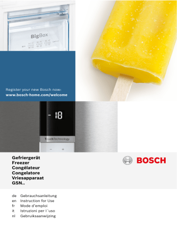 Bosch GSN29UW3V Free-standing upright freezer Serie | 4 User manual | Manualzz Bosch GSN29UW3V Free-standing upright freezer Serie | 4 User manual | Manualzz