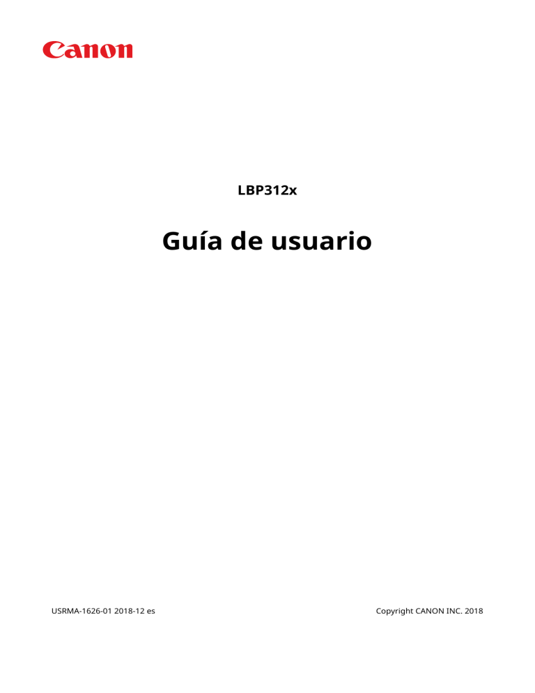 Canon i-SENSYS LBP312x User manual Canon i-SENSYS LBP312x User manual