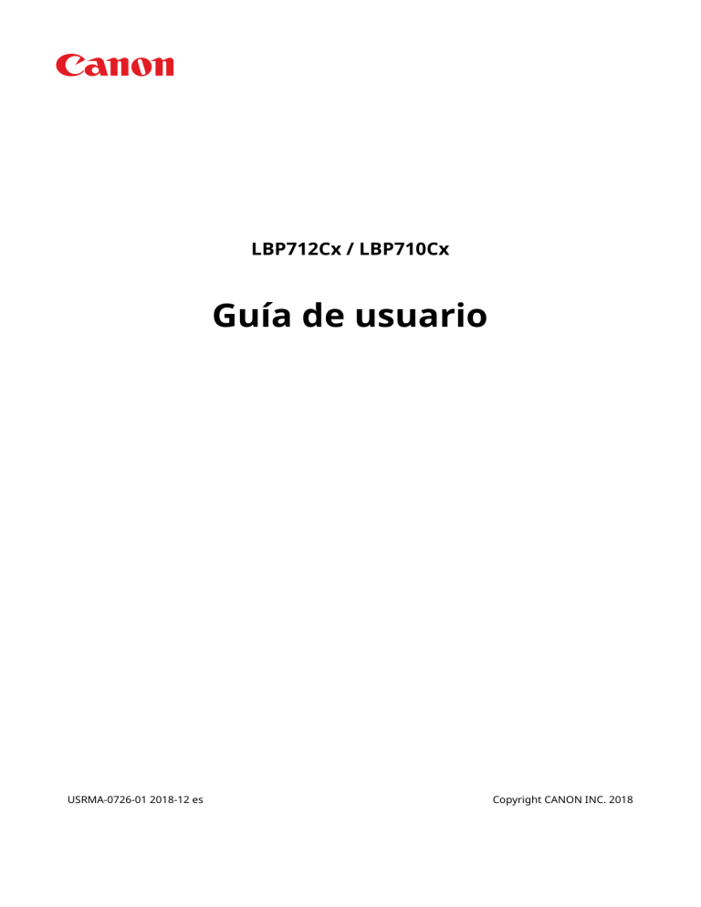 Canon i-SENSYS LBP710Cx User manual Canon i-SENSYS LBP710Cx User manual
