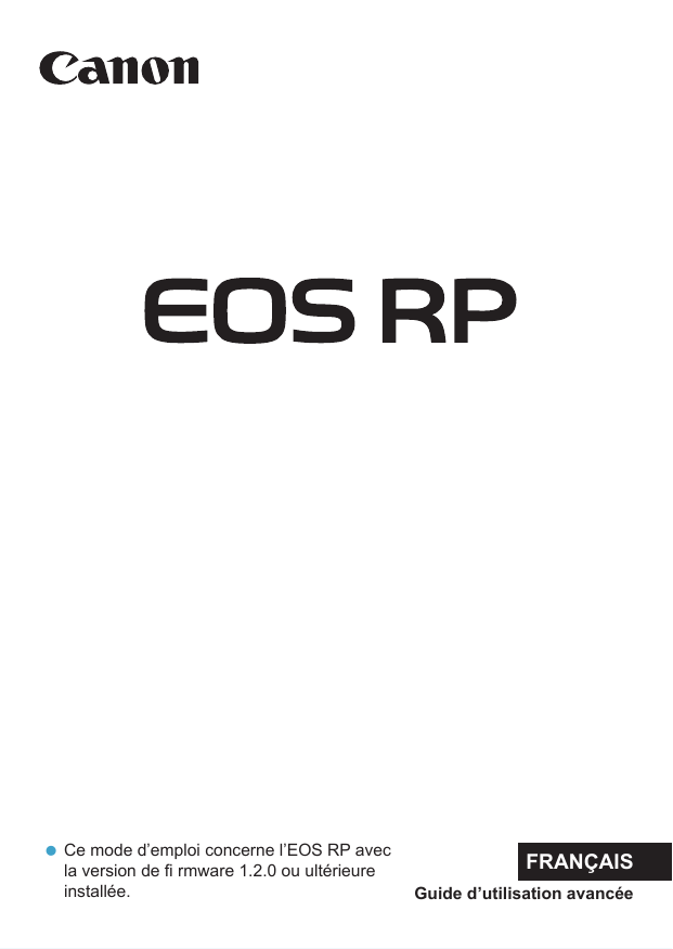 Canon EOS RP User manual Canon EOS RP User manual