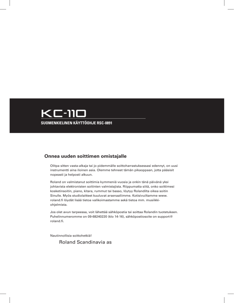 Roland KC-110 Owner's manual Roland KC-110 Owner's manual