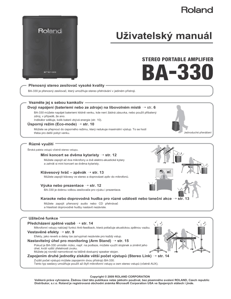Roland BA-330 User manual Roland BA-330 User manual