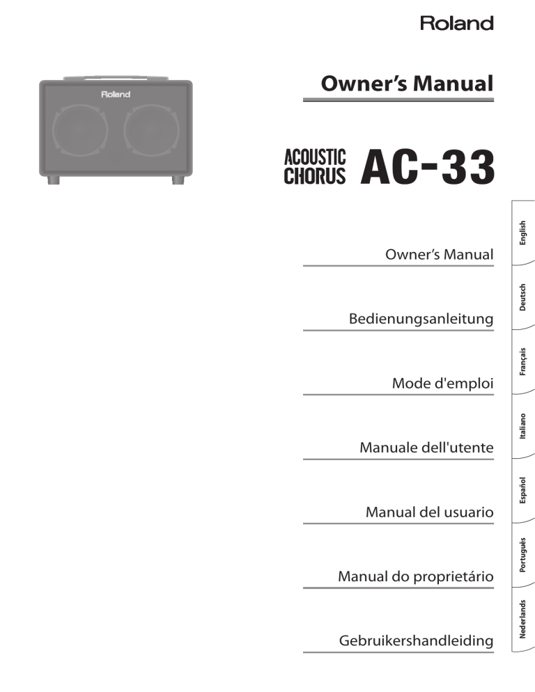 Roland AC-33 Owner's manual Roland AC-33 Owner's manual