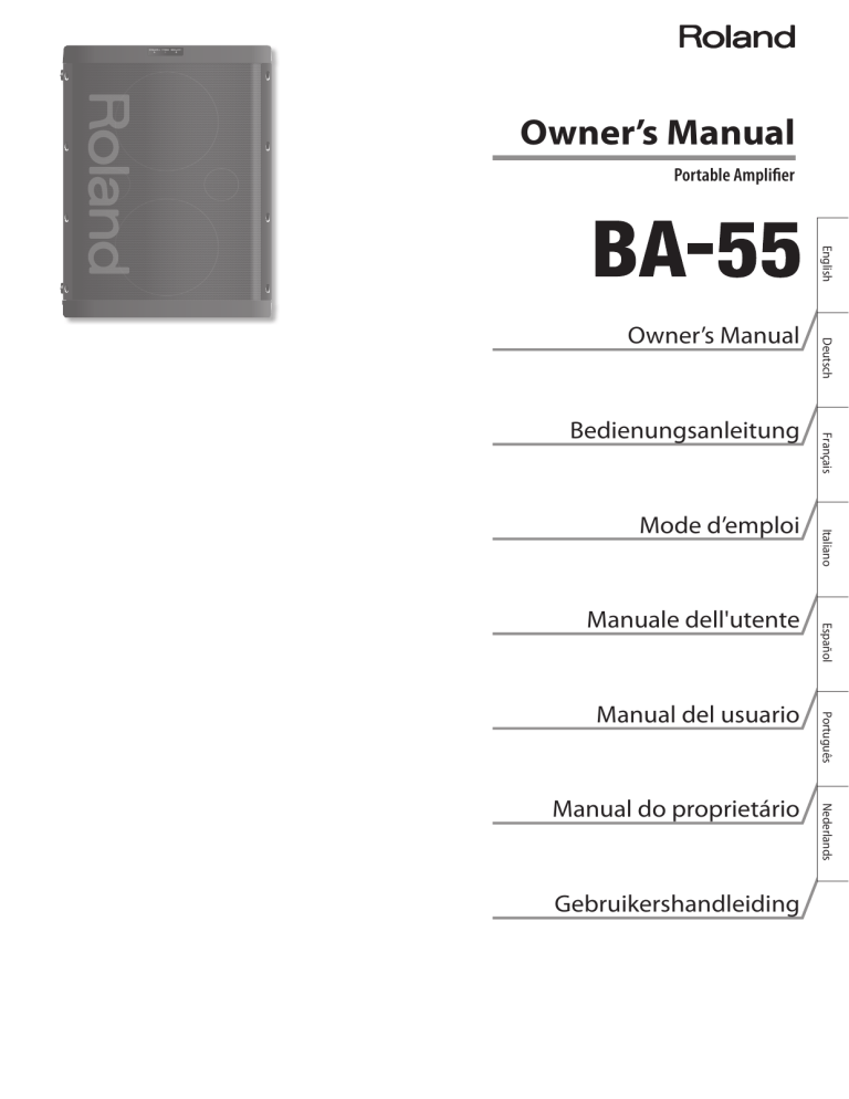 Roland BA-55 Owner's manual Roland BA-55 Owner's manual
