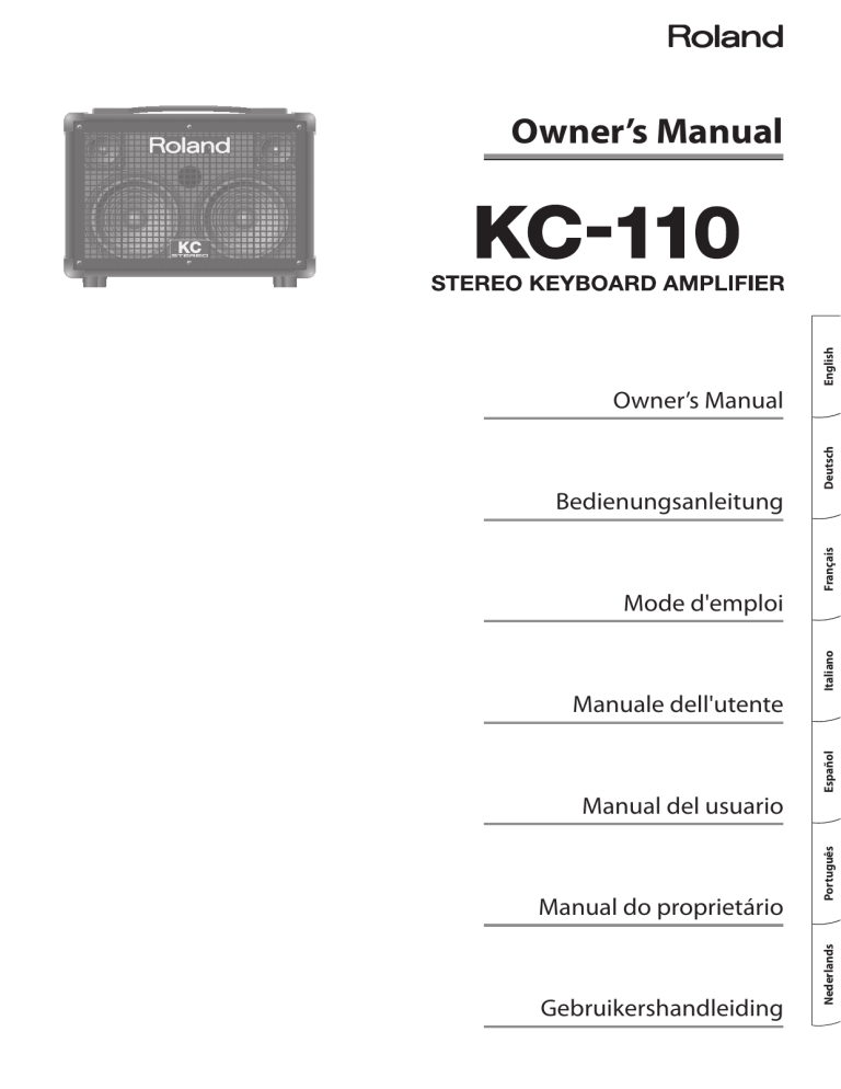 Roland KC-110 Owner's manual Roland KC-110 Owner's manual