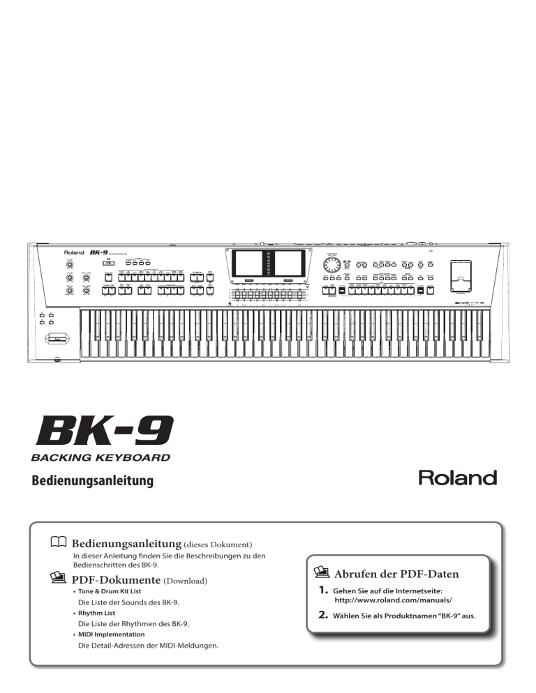 Roland BK-9 Owner's manual Roland BK-9 Owner's manual
