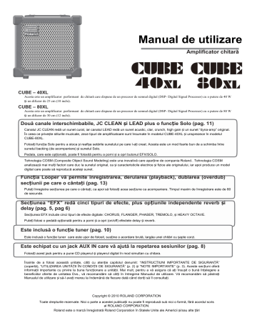 Roland CUBE-40XL, CUBE-80GX, CUBE-80XL, CUBE-40GX Manual Roland CUBE-40XL, CUBE-80GX, CUBE-80XL, CUBE-40GX Manual