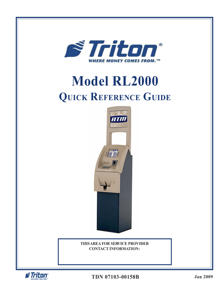 Triton Systems RL2000 Series Reference guide Triton Systems RL2000 Series Reference guide