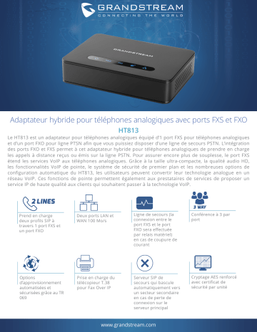 Grandstream HT813 Datasheet Grandstream HT813 Datasheet