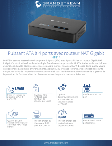 Grandstream HT814 Datasheet Grandstream HT814 Datasheet