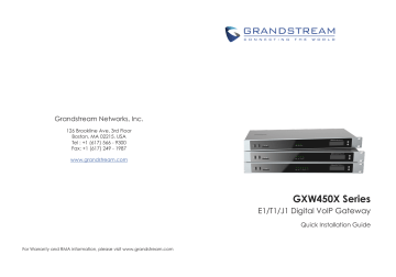 Grandstream GXW4500 series User manual Grandstream GXW4500 series User manual