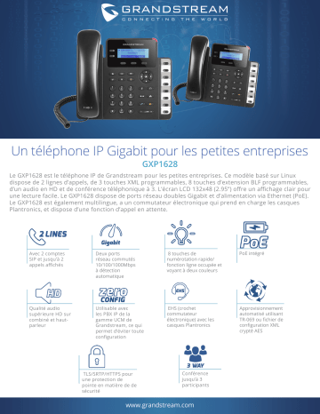 Grandstream GXP1628 Datasheet Grandstream GXP1628 Datasheet