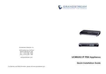 Grandstream UCM6200 series User manual Grandstream UCM6200 series User manual