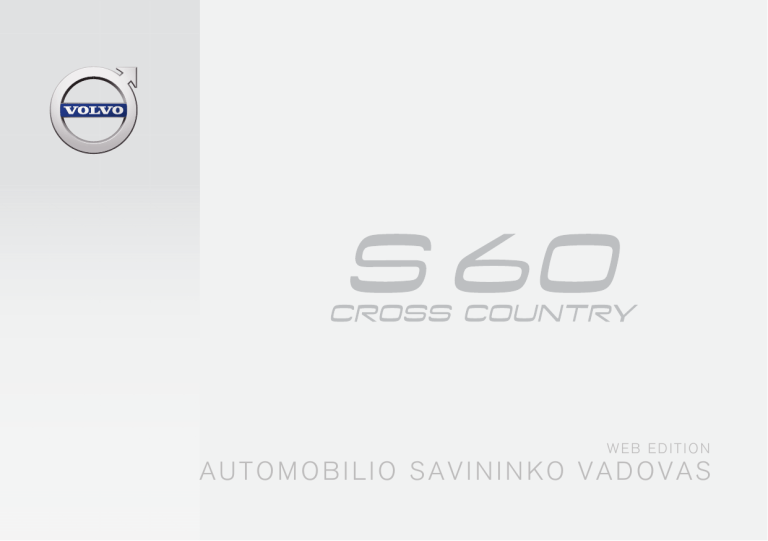 Volvo S60 Cross Country, 2017 Early User manual Volvo S60 Cross Country, 2017 Early User manual