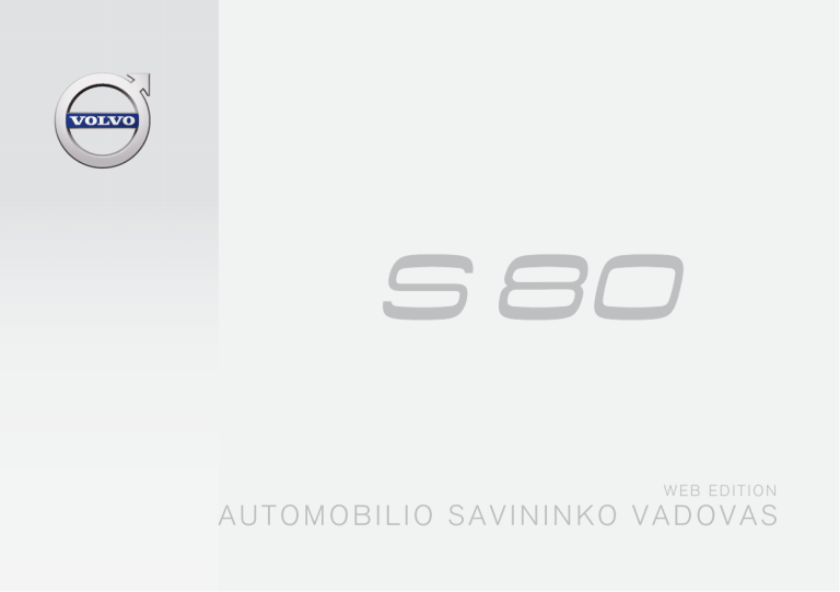 Volvo undefined, S80 User manual Volvo undefined, S80 User manual
