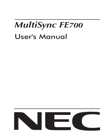 NEC MultiSync® FE700BK User manual | Manualzz NEC MultiSync® FE700BK User manual | Manualzz