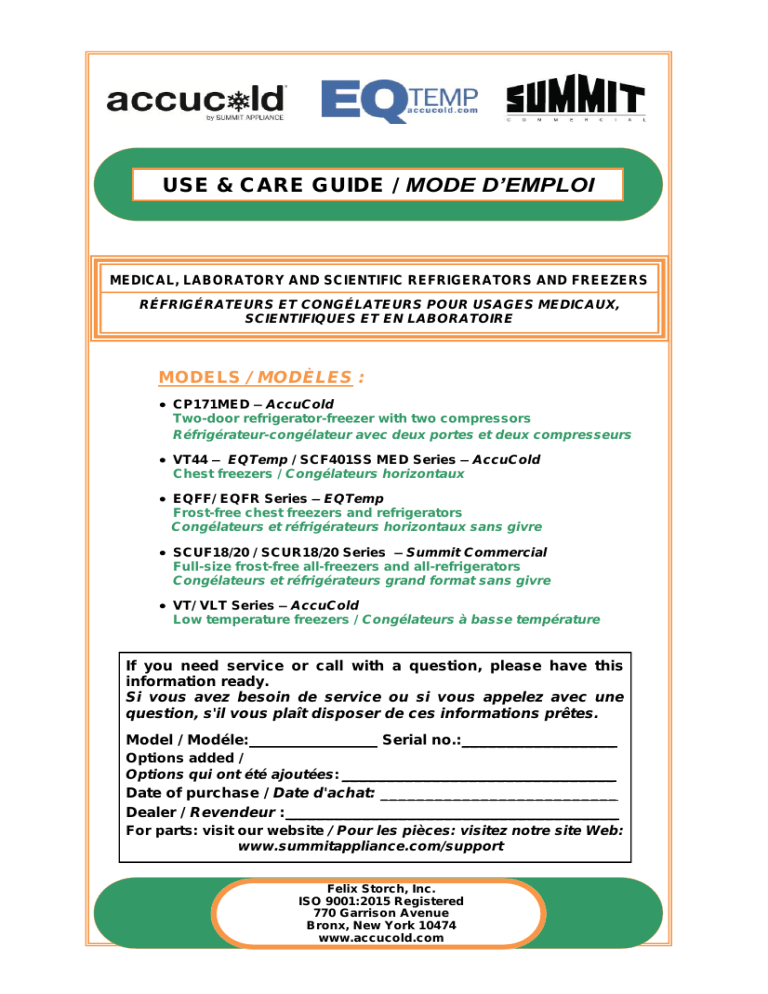 Summit EQFR151 User manual Summit EQFR151 User manual