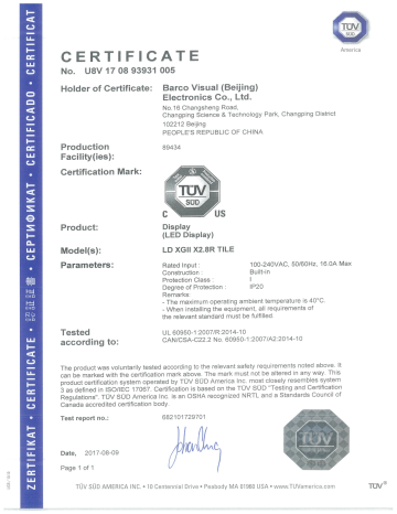 Barco X2.8R Owner's manual Barco X2.8R Owner's manual