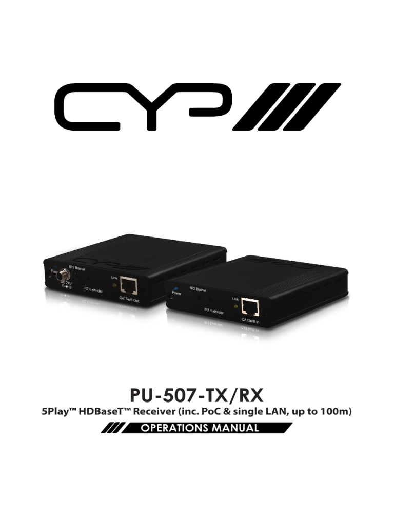 CYP PU-507RX, PU-507TX User manual CYP PU-507RX, PU-507TX User manual