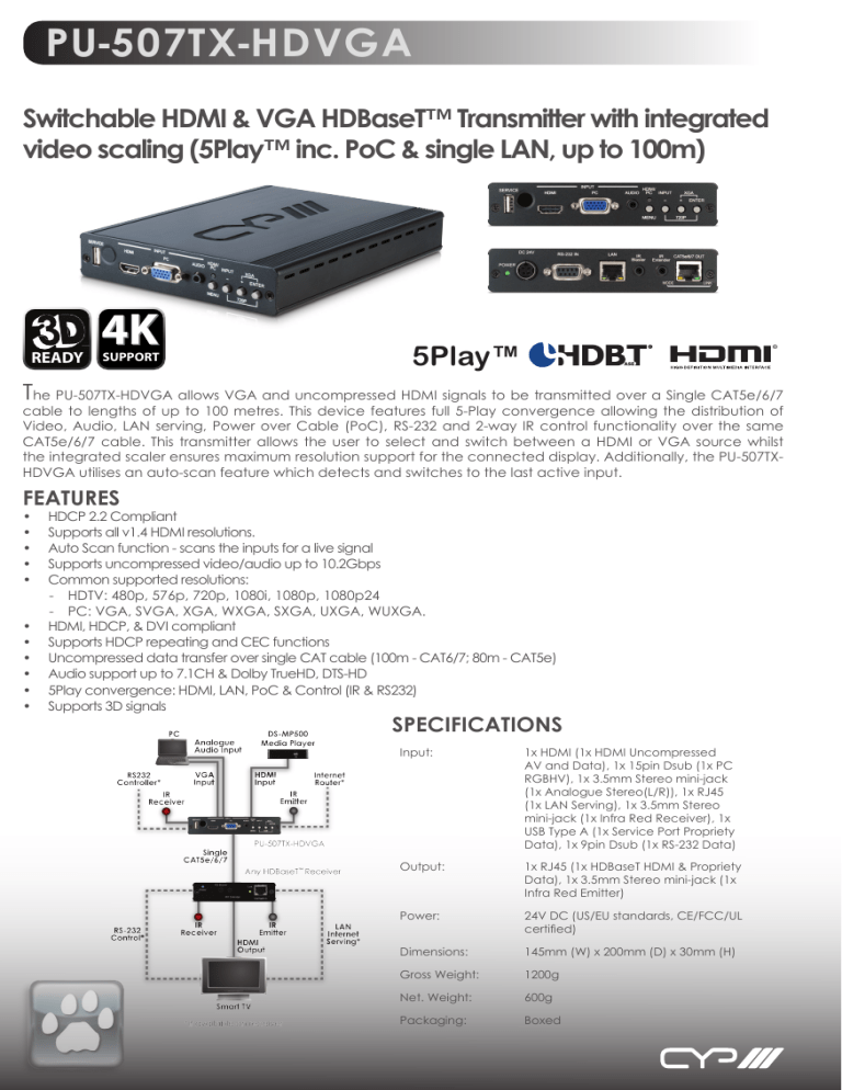 CYP PU-507TX-HDVGA Owner's manual CYP PU-507TX-HDVGA Owner's manual