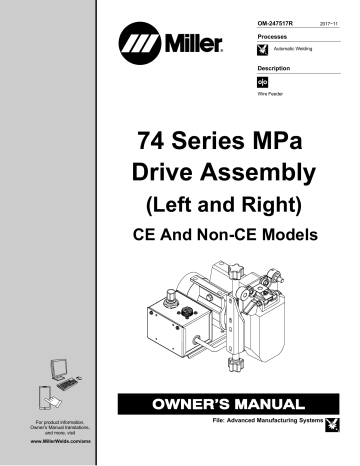 Miller MH455107U Owner's manual Miller MH455107U Owner's manual