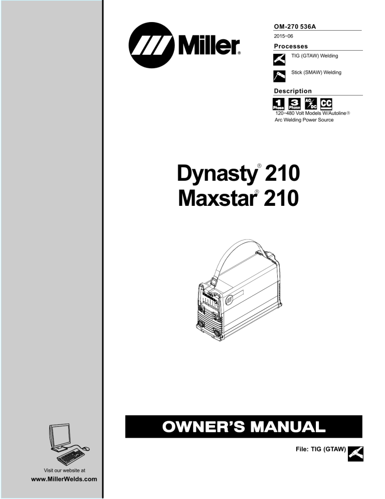 Miller MF310087L Owner's manual Miller MF310087L Owner's manual