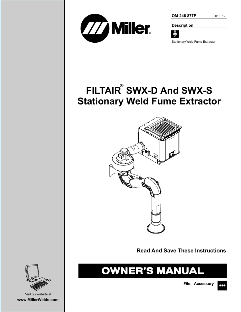 Miller ME010201V Owner's manual Miller ME010201V Owner's manual