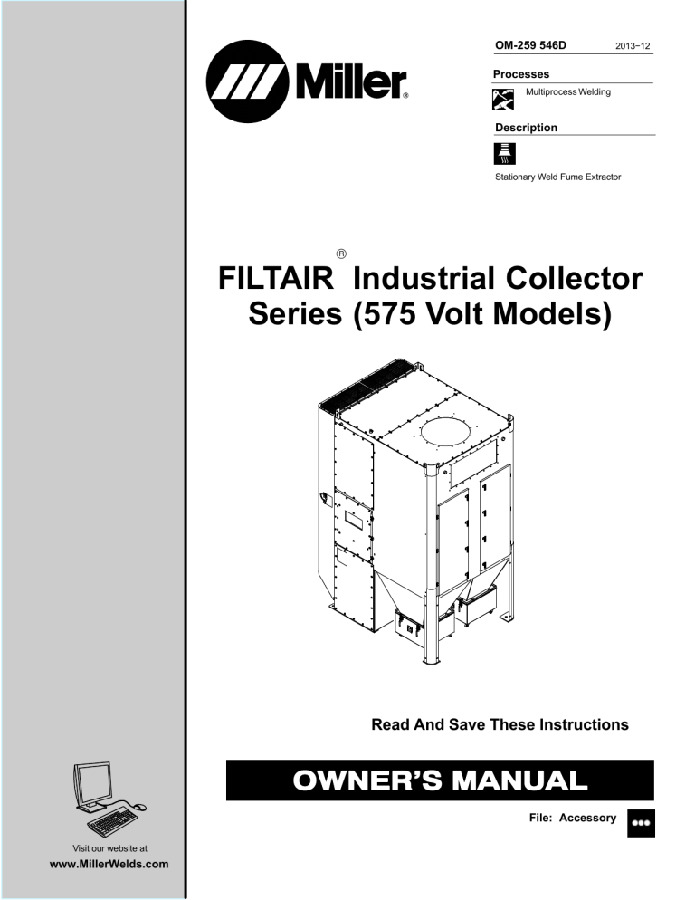 Miller ME030271V Owner's manual Miller ME030271V Owner's manual