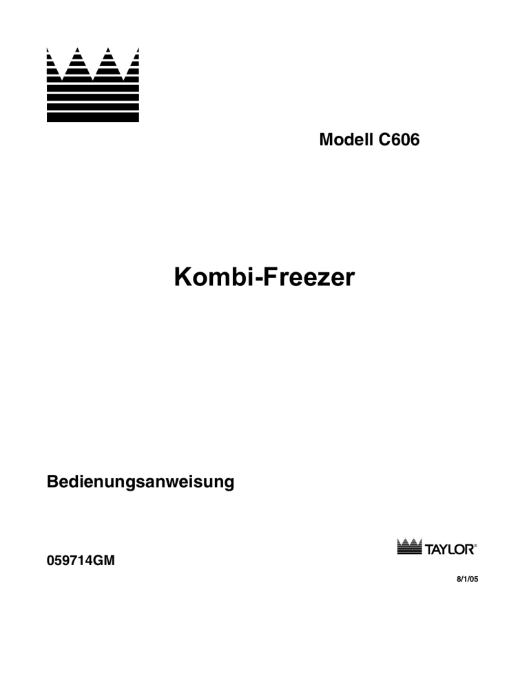 Taylor Model C606 Owner's manual Taylor Model C606 Owner's manual