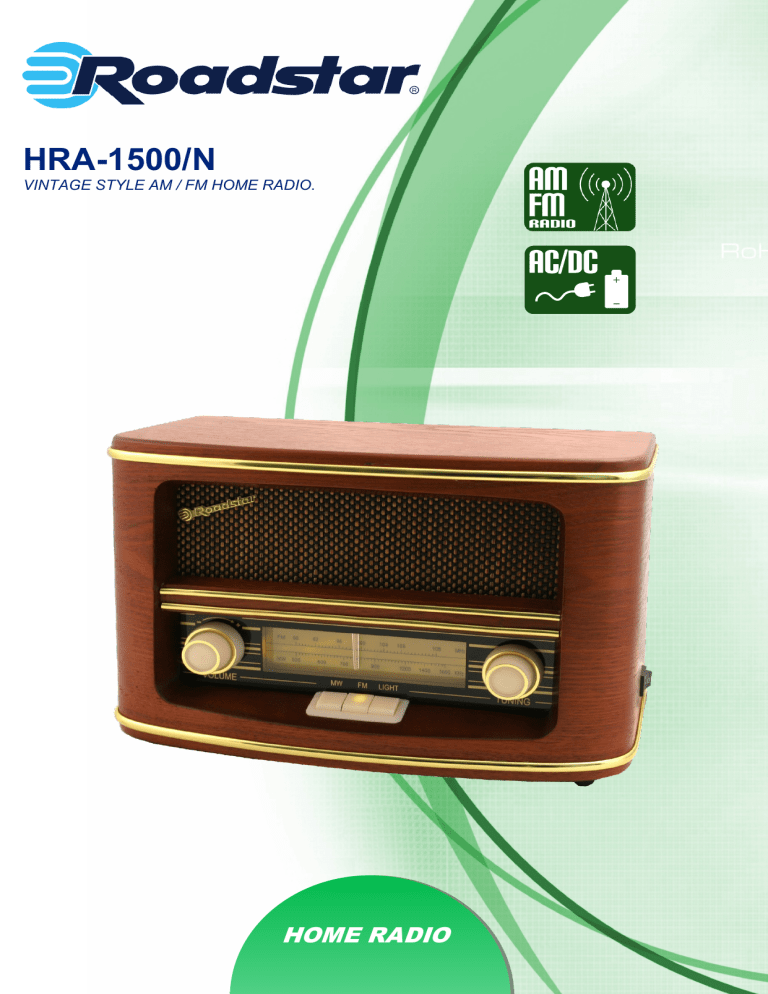 Roadstar HRA-1500/N Datasheet Roadstar HRA-1500/N Datasheet
