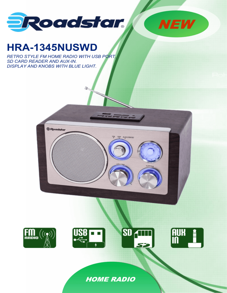 Roadstar HRA-1345NUSWD Datasheet Roadstar HRA-1345NUSWD Datasheet